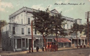 J83/ Patchoque Long Island New York Postcard c1910 Roe's Hotel  325