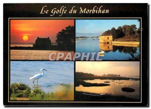 Postcard Modern Morbihan Sunset in St Armel mill has Paluden egret in Arradon