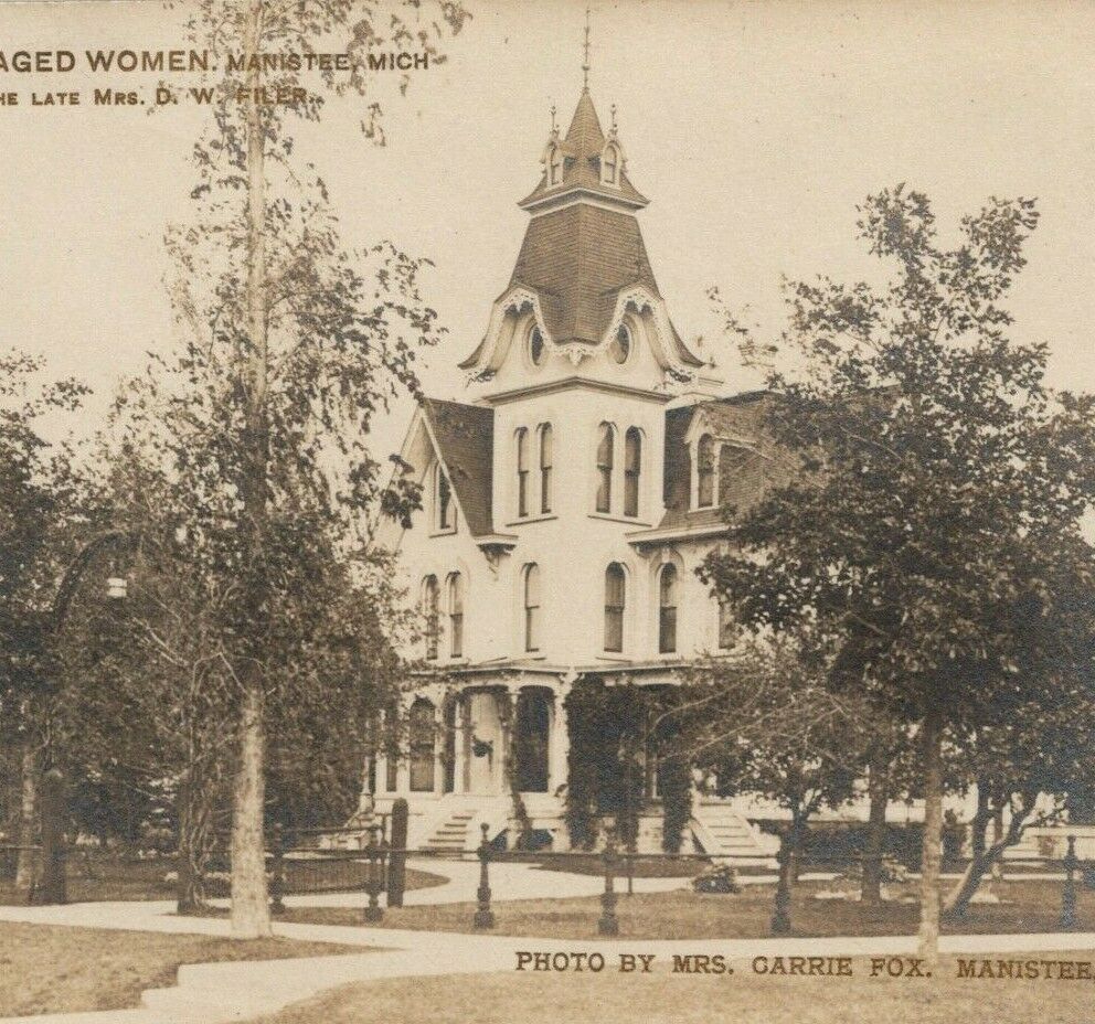 Home for Aged Women Manistee Michigan Mrs Filer Postcard RRPC Africa