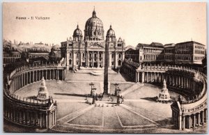 VINTAGE POSTCARD THE VATICAN PALACE COMPOUND AT THE VATICAN CITY 1910s