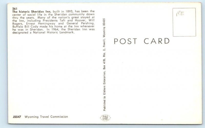 Sheridan Inn WYOMING Postcard