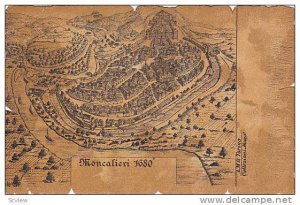 Sketch, Aerial View of Moncalieri, Piemonte, Italy, 1680, 00-10s