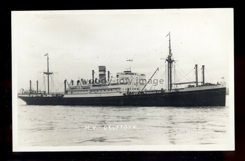 bf284 - Holland America Cargo Ship - Delftdyk , built 1929 - postcard Feilden