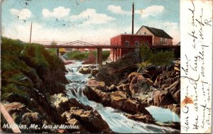 Falls at Machias ME Undivided Back c1906 Vintage Postcard U14