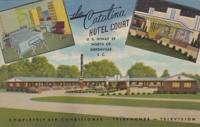 South Carolina Greenville Catalina Hotel Court & Restaurant Curteich sk618