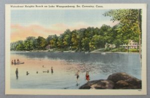 Waterfront Heights Beach On Lake Wangumbaug, So. Coventry CT Postcard (#7238)