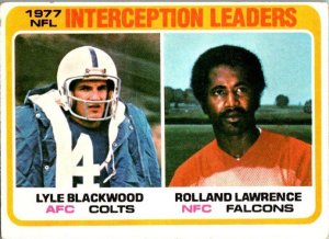 1978 Topps Football Card '77 Interception Leaders Blackwood Lawrence sk7519