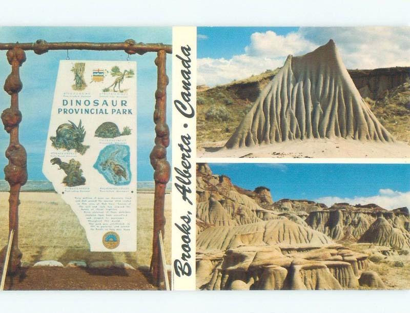 Unused Pre-1980 VINTAGE SIGN FOR DINOSAUR PROVINCIAL PARK Brooks AB c7340