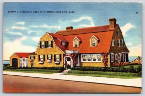 Cape Cod Massachusetts~Joseph Lincolns Chatham Home~Trellis~Linen 1940s Postcard