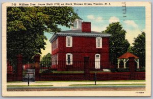 Trenton New Jersey 1966 Postcard William Trent House South Warren Street