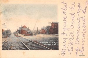 Portland Pennsylvania Delaware Avenue,  Undivided Back Vintage Postcard U14188