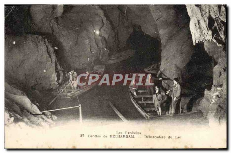 Old Postcard The Pyrenees Betharram Caves Of Debarcadere Du Lac Boat