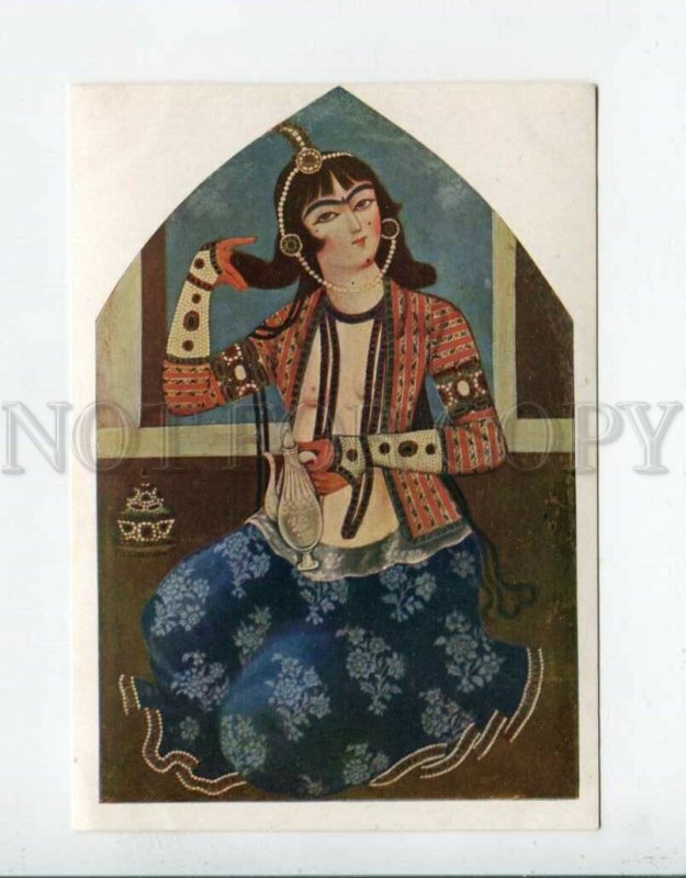 3096824 Iranian Miniature XVIII c. Make-up woman Vintage PC