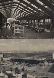 Roma Stazione Terminal Italy 2x Real Photo Postcard s