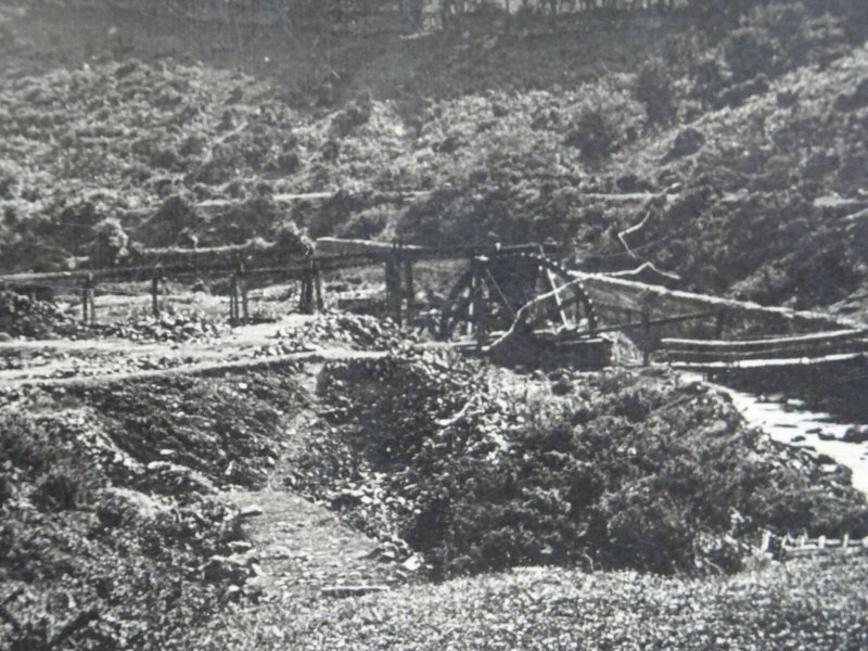 West Okement Valley MELDON VIADUCT shows RIVER MILL WHEEL & FOOTBRIDGE Old RP PC