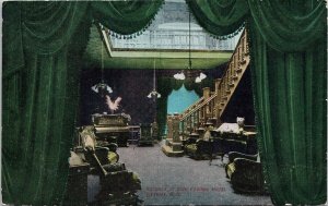 Victoria BC King Edward Hotel Rotunda Stairwell Piano Unused Postcard H26