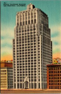 Vtg 1930s Pacific Telephone Building San Francisco California CA Unused Postcard