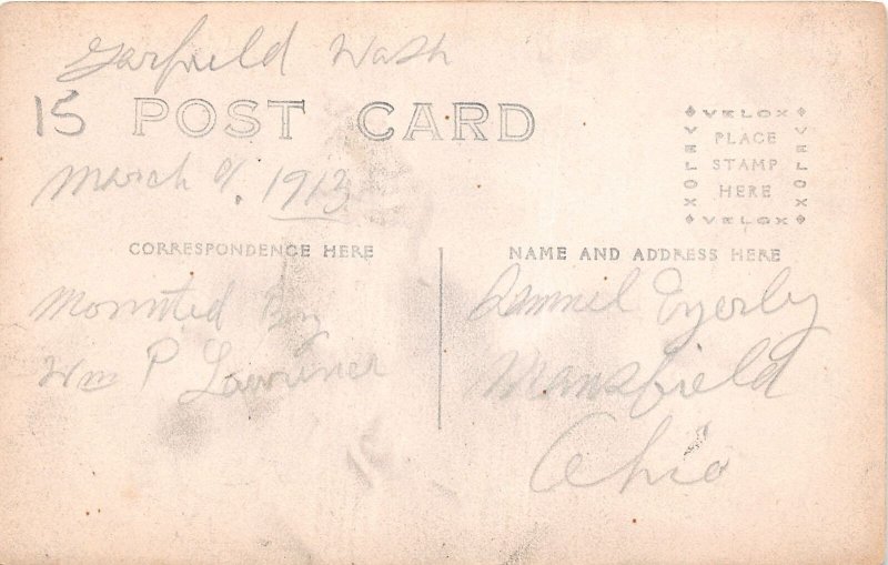J68/ Garfield Washington RPPC Postcard c1910 Lorrimer Taxidermy Mounts 202