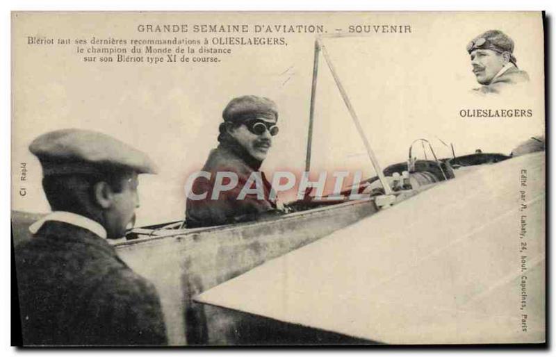 Old Postcard Jet Aviation Great week of & # 39aviation Bleriot Olieslaegers