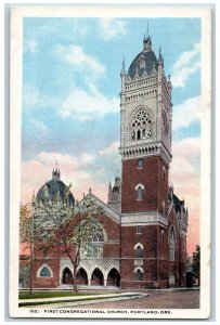 Portland Oregon Postcard First Congregational Church Chapel 1920 Vintage Antique