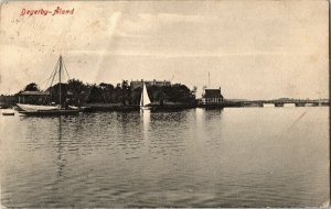 Degerby Aland Sailboat BW Antique Vintage Postcard Finland WOB Vintage Postcard 