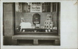 Store Storefront Window Display Tobacco Cigarettes Real Photo Postcard c1915