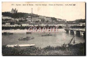 Postcard Old Lyon Quai de Bondy Bridge Change Coteau de Fourviere