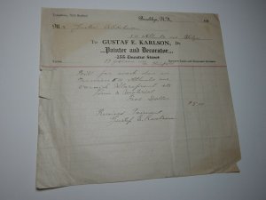 Gustaf E Karlson Painter & Decorator Brooklyn New York Varnish Work Letterhead