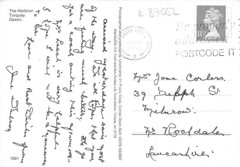 B87052 the harbour torquay devon  uk