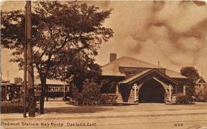 Piedmont Station Key Route Electric Train Depot Oakland California 1911 postcard
