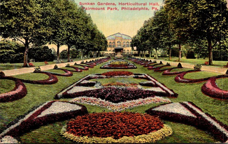 Pennsylvania Philadelphia Fairmount Park Horticultural Hall Sunken Gardens