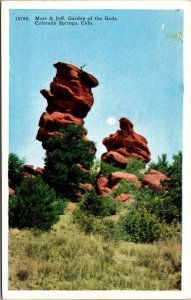 Vtg Mutt & Jeff Garden Of The Gods Colorado Springs CO Postcard