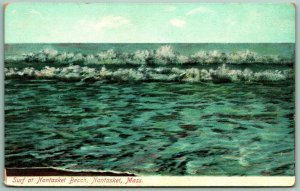 Surf at Nantasket Beach Massachusetts MA UNP Unused DB Postcard F10