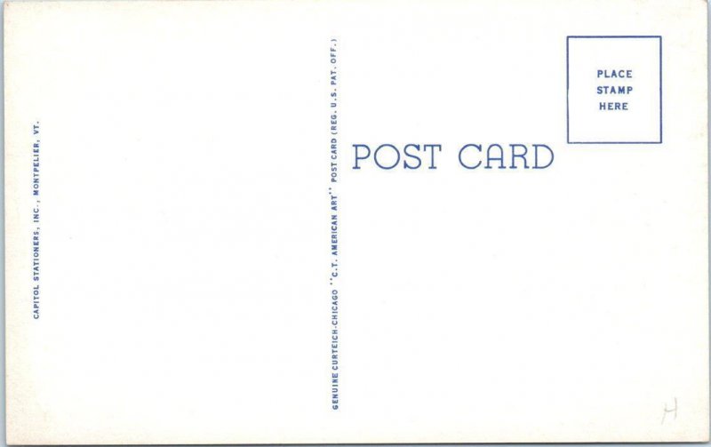 BARRE, Vermont  VT    HOTEL BARRE  Street Scene  Monument  c1940s Linen Postcard