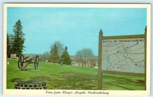 BATTLE of FREDERICKSBURG, VA ~ Civil War MARYE'S HEIGHTS ca 1960s  Postcard