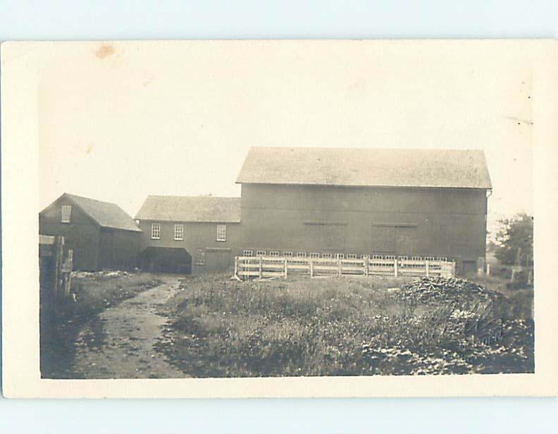 Pre-1918 rppc architecture GREAT LARGE IMAGE OF ANTIQUE BARN ON FARM HL9922