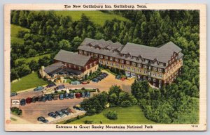 1945 Gatlinburg Inn Entrance The Great Smoky Mountains National Parks Postcard