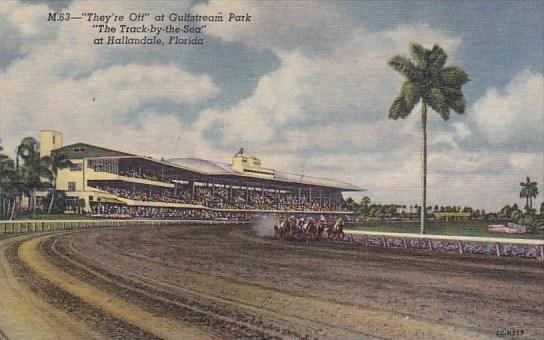 Florida Hallandale Theyre Off At Gulfstream Park The Track By The Sea At Hall...