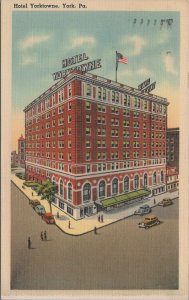 Postcard Hotel Yorktowne York PA 1940