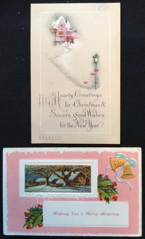 Postcard (2) Christmas PM-1925 1917  LB