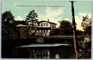 Vtg Forestville Connecticut CT Pequabuck River Looking West 1910s View Postcard