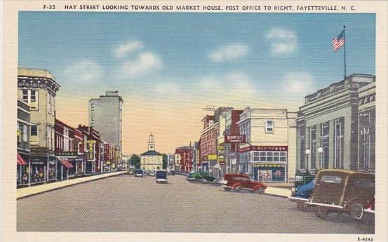 Hay Street Looking Towards Old Market House Post Office To Right Fayetteville...