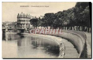 Old Postcard Verdun Promenade de la Digue