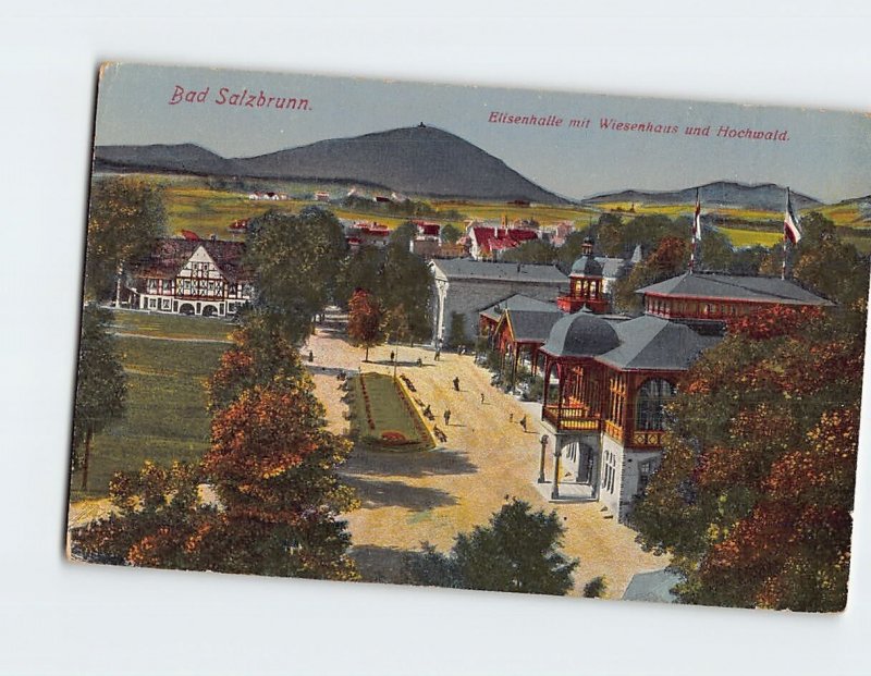 Postcard Elisenhalle mit Wiesenhaus und Hochwald, Szczawno-Zdrój, Poland