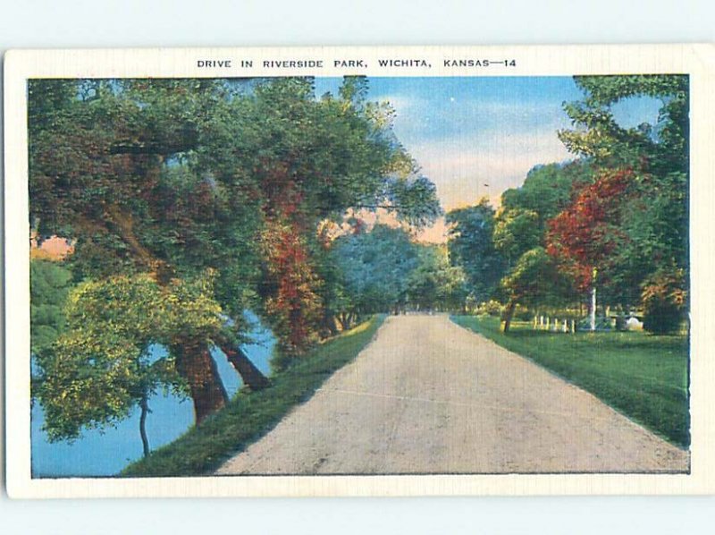 Unused Linen PARK SCENE Wichita Kansas KS hk6470