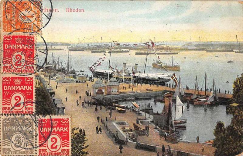 Rheden Netherlands Harbor View Antique Postcard J72411