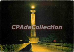 Modern Postcard The Re (Charente Maritime) The lighthouse Whale Night Effect