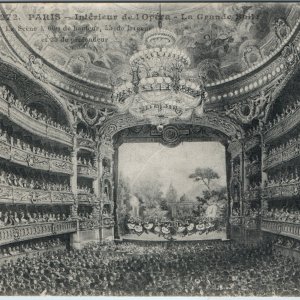 c1910s Paris France Postcard Opera Palais Garnier Interior Grande Salle Stage