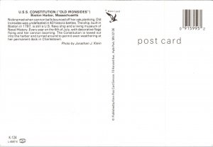 USS Constitution Boston Massachusetts MA Ship 4x6 Postcard