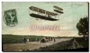 VINTAGE POSTCARD Avion Aviation Airplane Wilbur Wright a turn Bicycle 